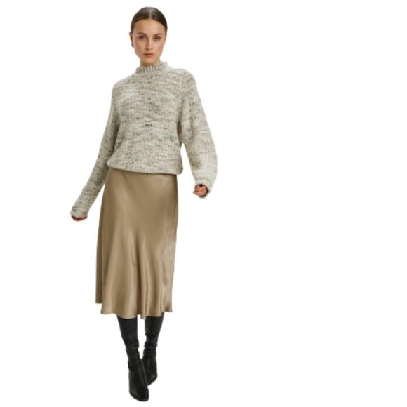 Soaked in Luxury Dresses & Skirts - Soaked in Luxury SL Katharine  Midi length Satiny Skirt